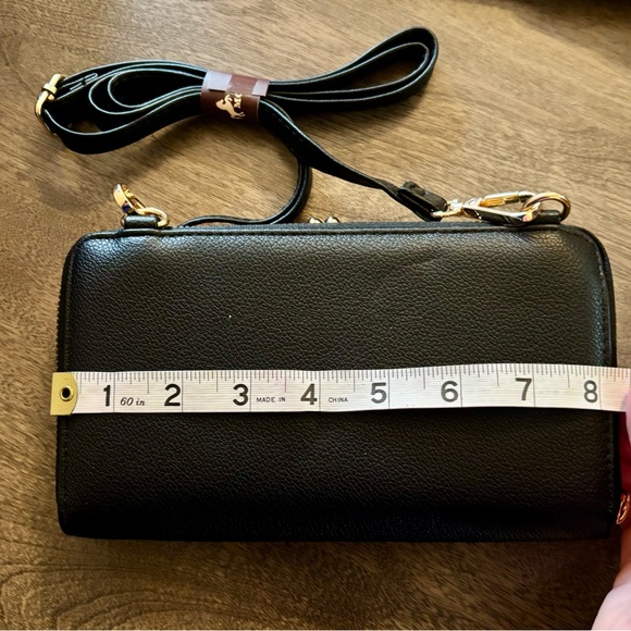 Montana West Black Leather Wallet with Crossbody Strap NWT - Picture 9 of 9